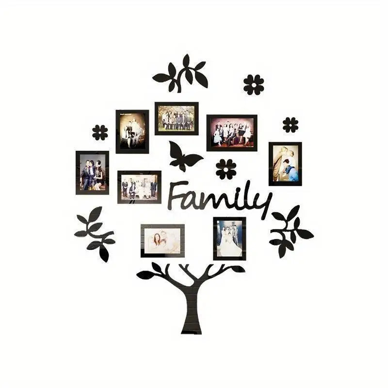 3D Tree Wall Sticker with Acrylic Photo Frames | Home Decor Wall Art Decal Axl