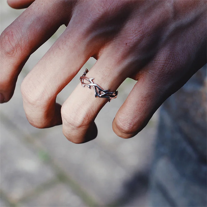 Gothic Thorn Vine Ring – Adjustable Punk Unisex Jewelry Gothic Punk Ring Axl