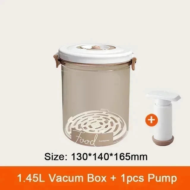 KEMORELA Vacuum Food Storage Container with Pump – Large Vacuum Storage Container Axl 1.45L with Hand Pump