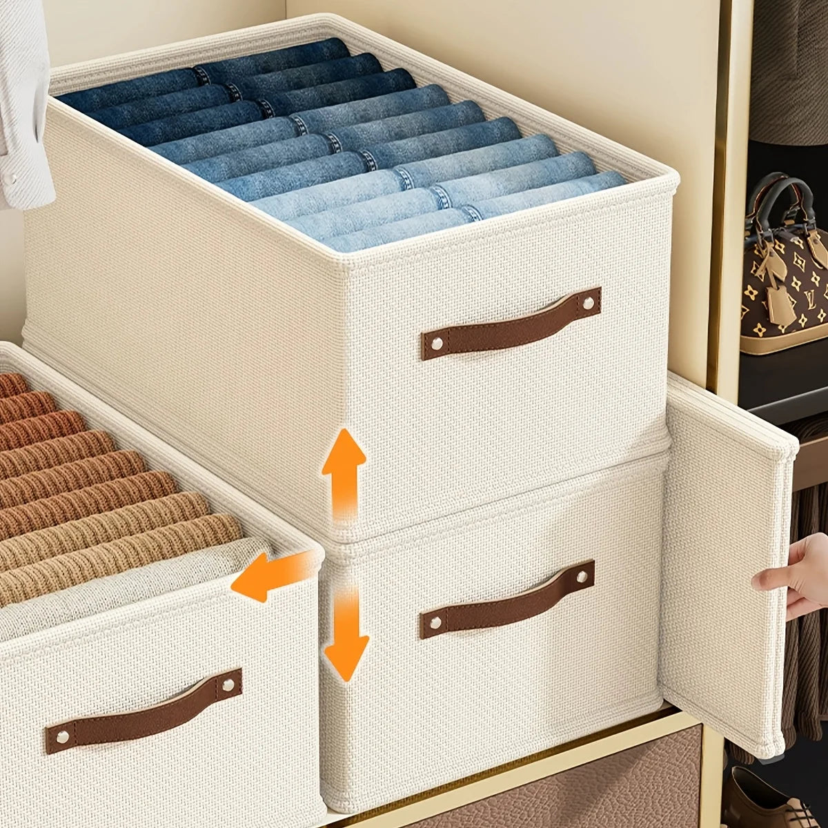 Oxford Fabric Storage Box with Handle – Clothes Organizer Fabric Storage Box Axl