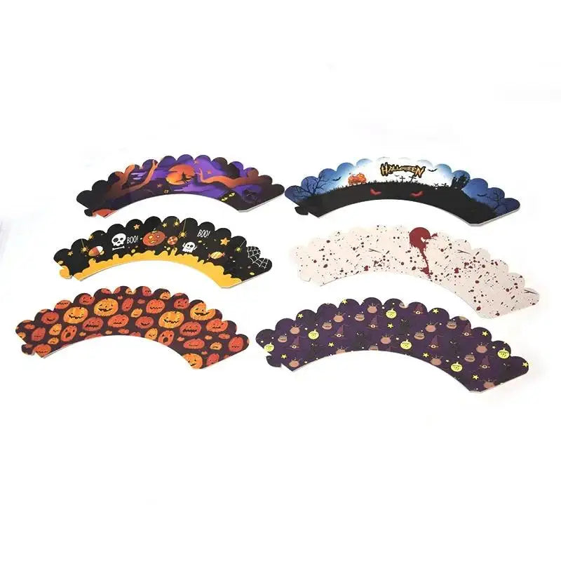 Halloween Ruffled Paper Muffin Liners – 6 Cartoon Styles 24/48 Pc Cupcake Liners Axl