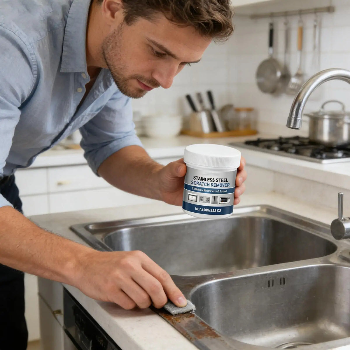 Stainless Steel Polish & Rust Remover Paste 100g | Sink Cleaner Metal Polishing Paste Axl