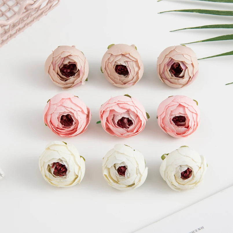 50/100 Pcs Silk Tea Rose Buds – Artificial Flowers for DIY Decor Artificial Silk Flowers Axl