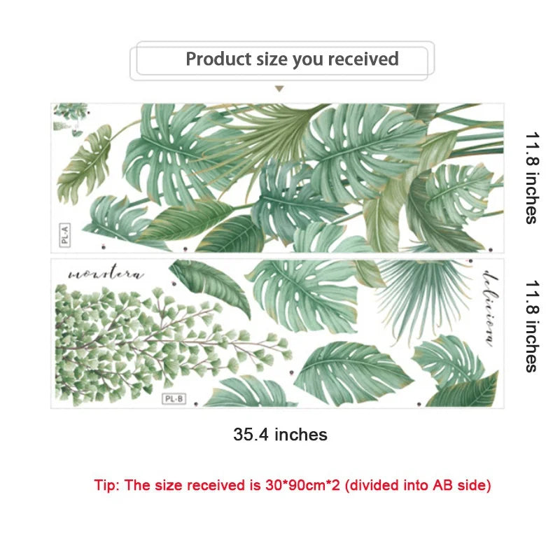 Monstera Leaf Wall Decal – Nordic Tropical Vinyl Sticker Vinyl Wall Decal Axl