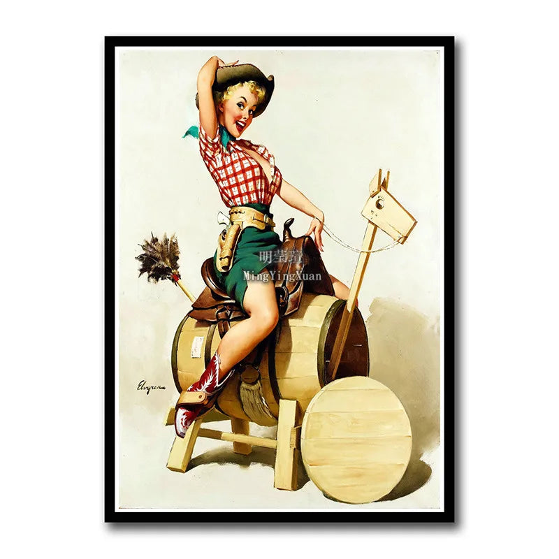 WWII Retro Girl Movie Poster – Vintage Wall Art Home Decor Retro Wall Poster Axl