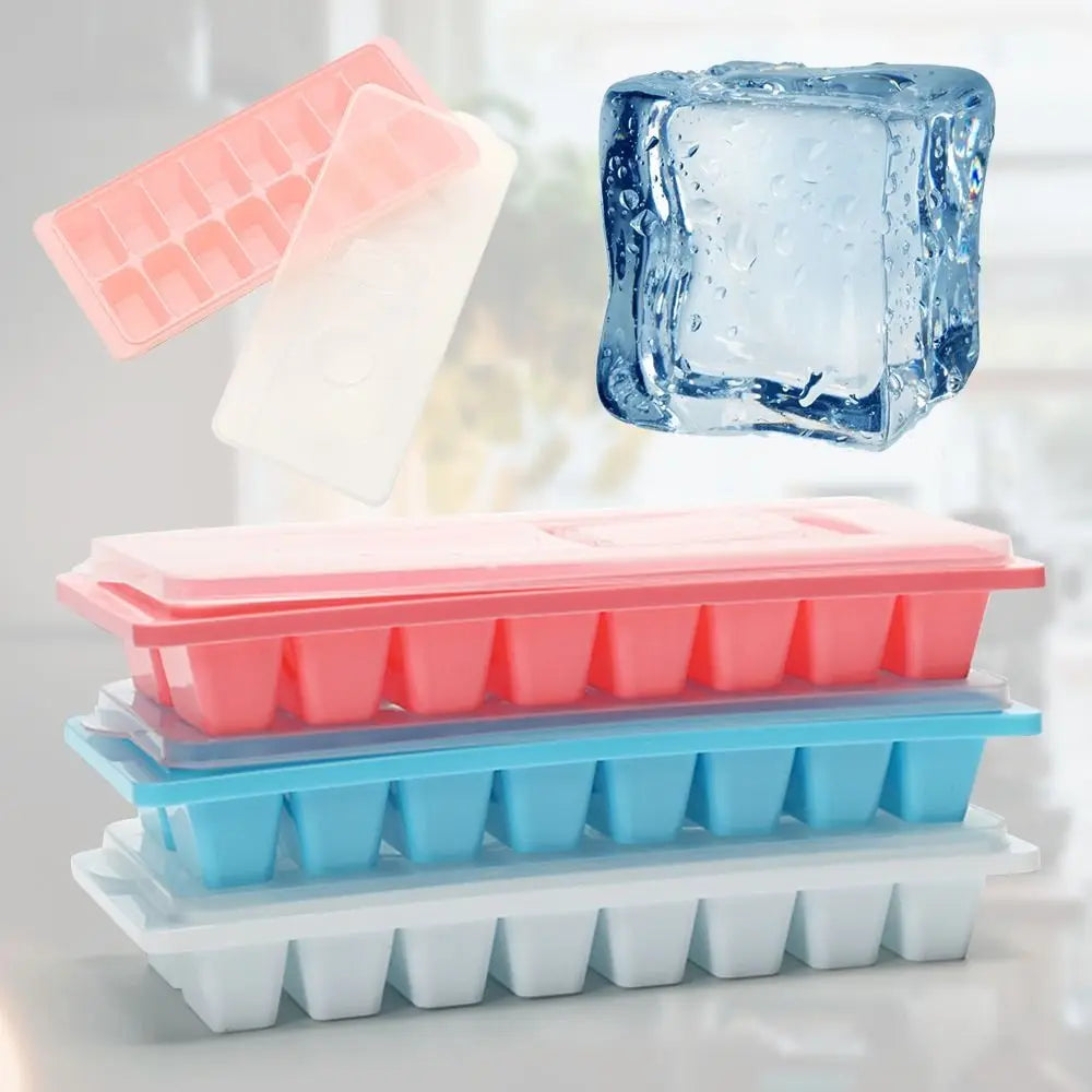 16-Cube Stackable Ice Cube Tray with Lid – Reusable & Easy Fill Ice Cube Tray Axl