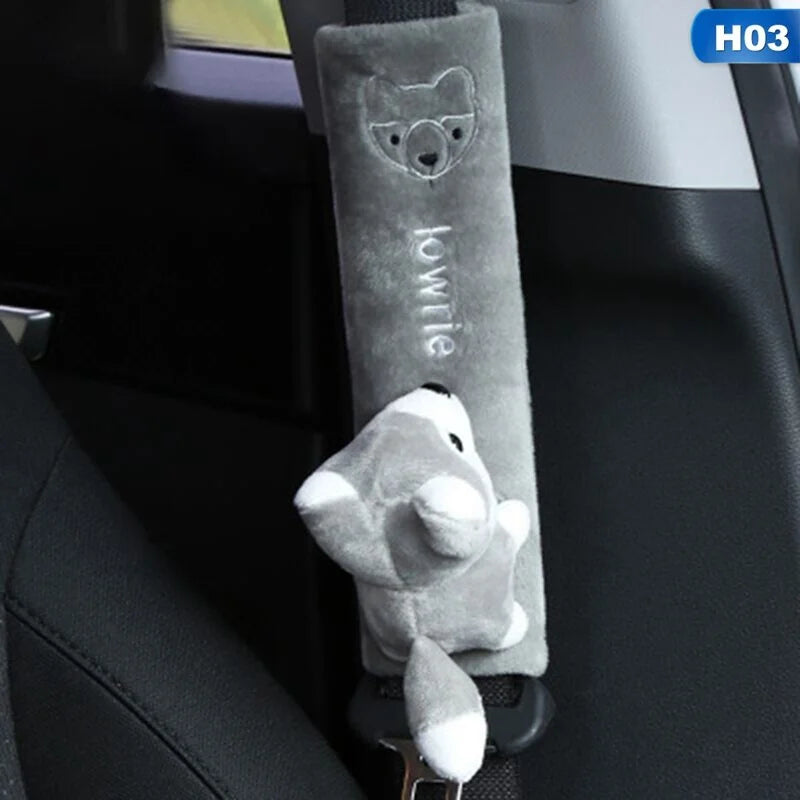 Cute Animal Plush Car Seat Belt Shoulder Pad Cover Universal Seat Belt Cover Axl 3