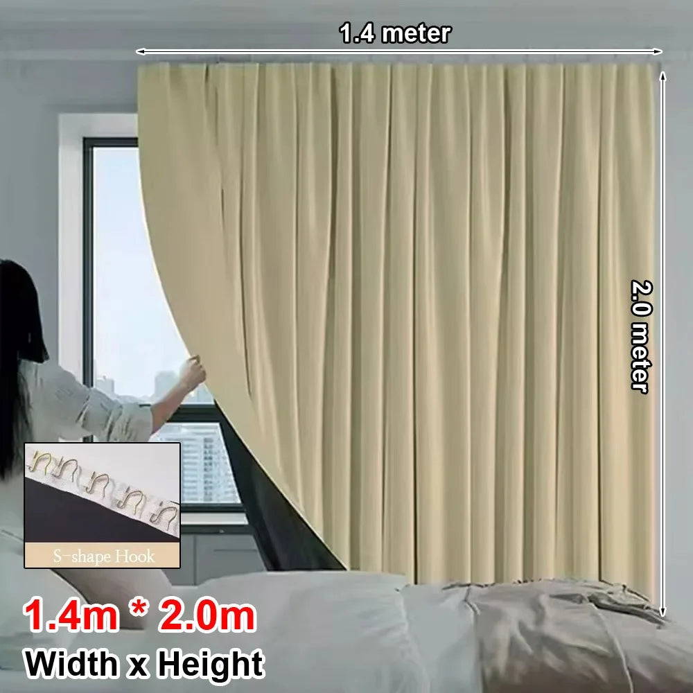 Blackout Hook Curtain Panel – 90% Light Blocking Bedroom Blackout Curtain Panel Axl 1.4m x 2.0m
