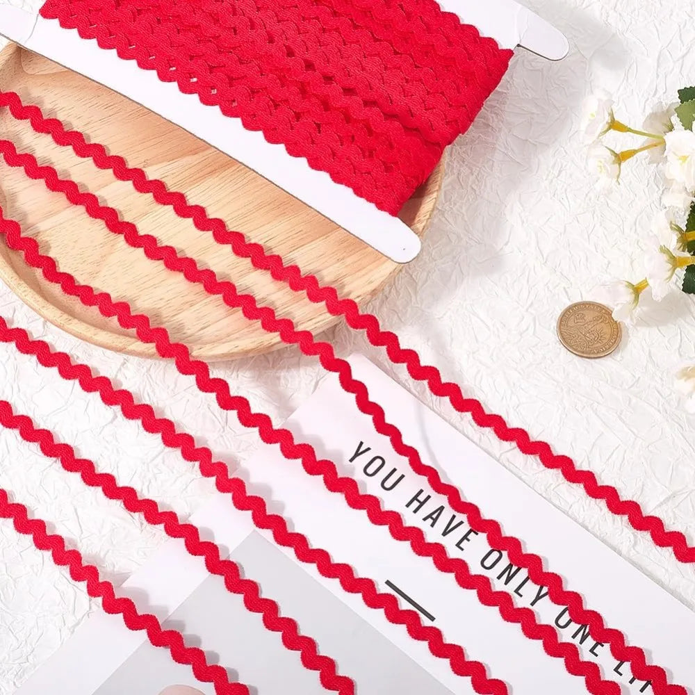 25 Yards Firebrick Rick Rack Ribbon 3/8 Inch Polyester Wave Trim Sewing Trim Ribbon Axl