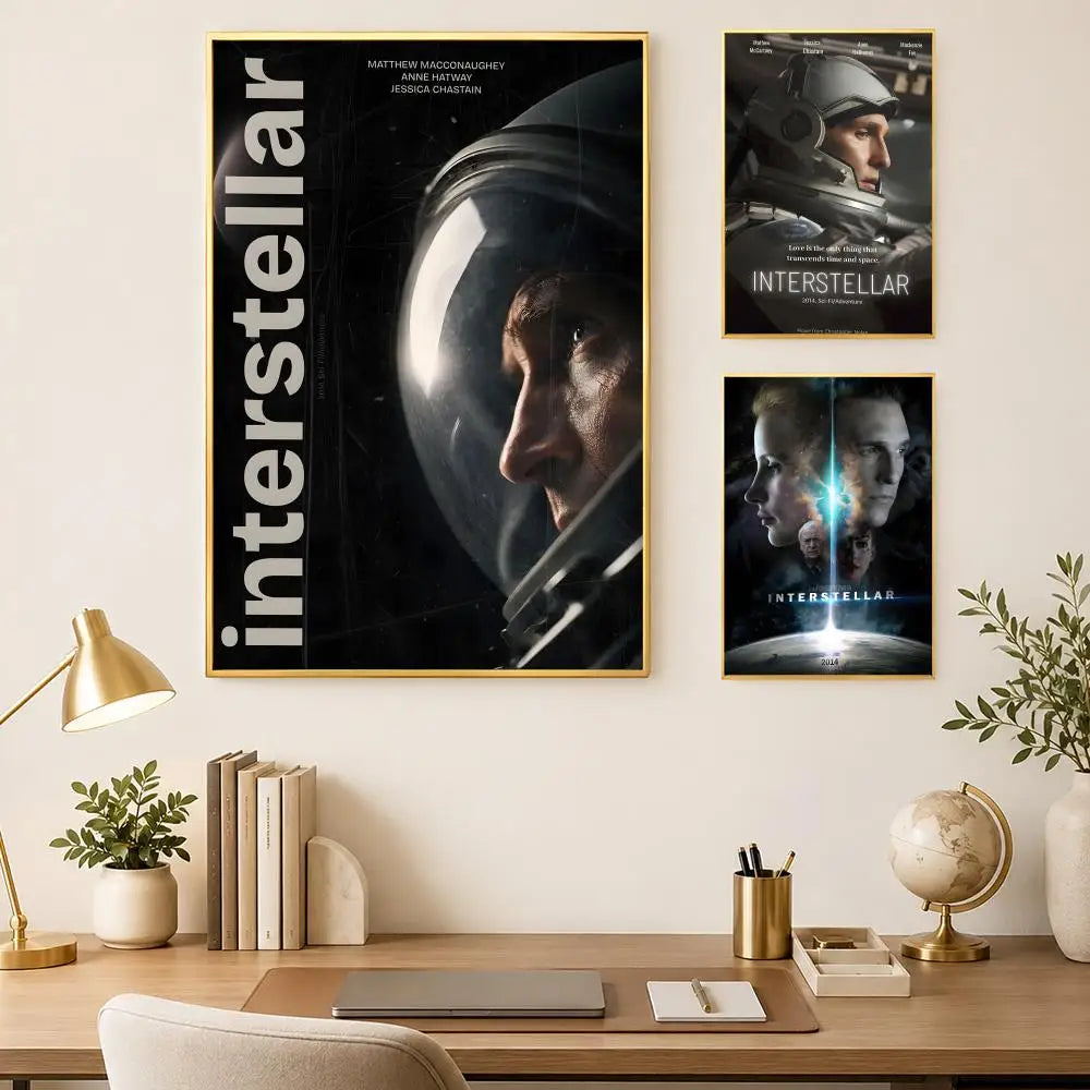 Interstellar Movie Poster Self-Stick HD PVC Waterproof Wall Art Wall Art Poster Axl