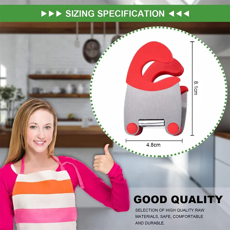 Stainless Steel Pot Clip Spoon Rest | Anti-Scald Silicone Grip Pot Clip Spoon Rest Axl