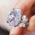 Huitan Oval CZ Butterfly Cocktail Ring for Women | Trendy Cocktail Ring Axl T0750 9
