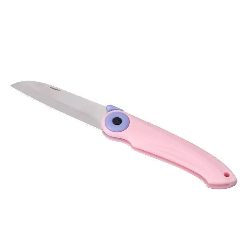 SHIBO Folding Pocket Knife – Stainless Steel Fruit & Meat Knife Folding Pocket Knife Axl 1pc pink knife
