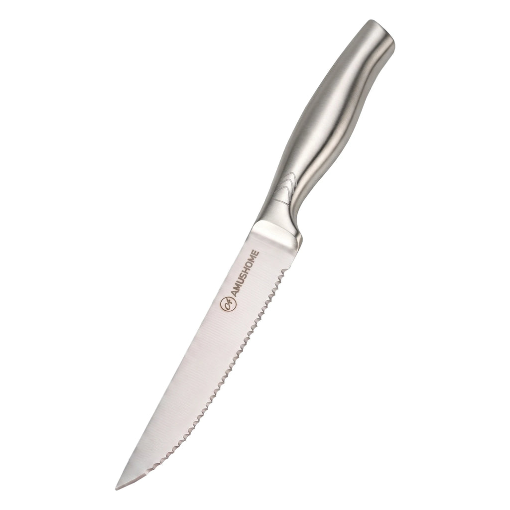Stainless Steel Steak Knife Set – Serrated Blade 1/4/6/8 Piece Steak Knife Set Axl 1pcs