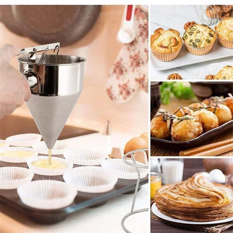 Stainless Steel Batter Dispenser with Stand | 600ml & 1200ml Batter Dispenser Axl
