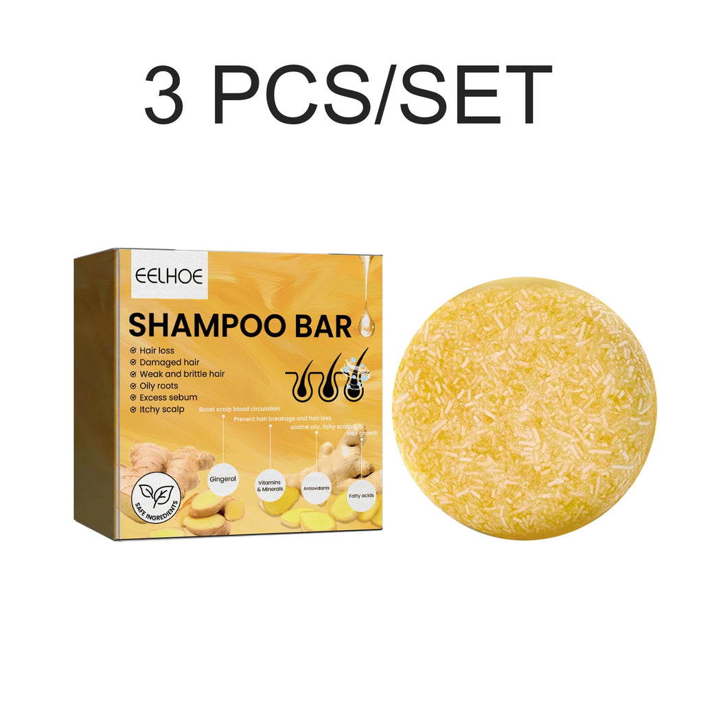 Ginger Solid Shampoo Bar – Deep Cleansing & Nourishing Hair Care Solid Shampoo Bar Axl 3 PCS