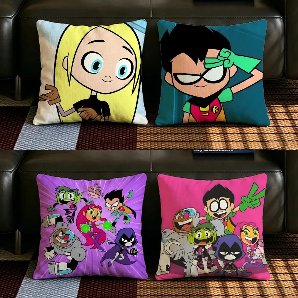 Teen Titans Go Linen Cushion Cover | Sofa & Bedroom Décor Decorative Cushion Cover Axl