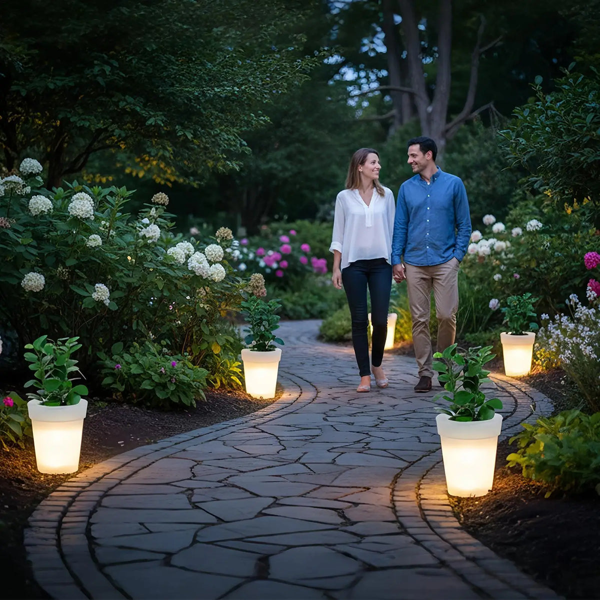 Solar LED Planter Pot – Waterproof Outdoor Garden Light Vase Solar Garden Light Axl