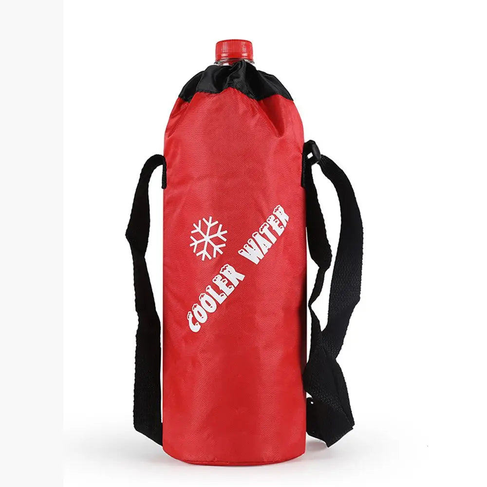 Insulated Water Bottle Bag – Drawstring Cooler Tote Pouch Insulated Bottle Bag Axl red