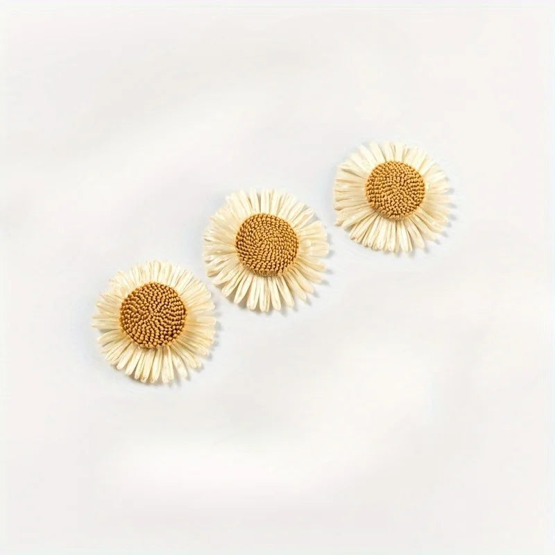 Sunflower Daisy PP Raffia Flower Heads – 10pcs DIY Craft Kit DIY Craft Flowers Axl