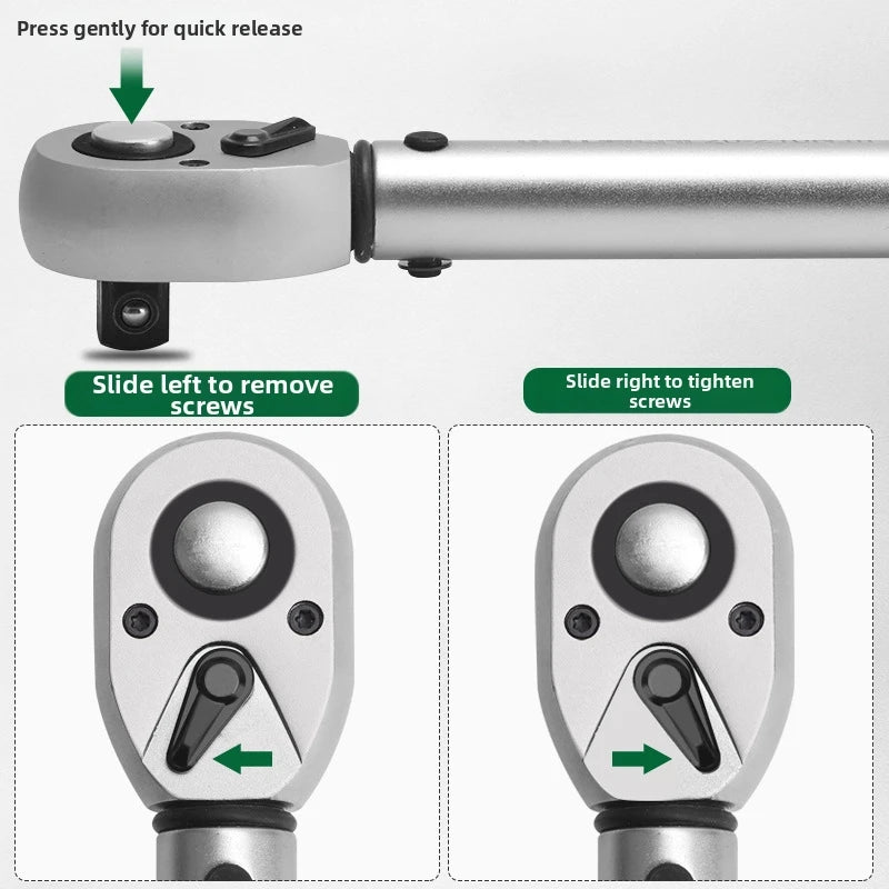 72-Tooth Ratcheting Torque Wrench Set 5–60 N·m + Socket Kit Torque Wrench Set Axl