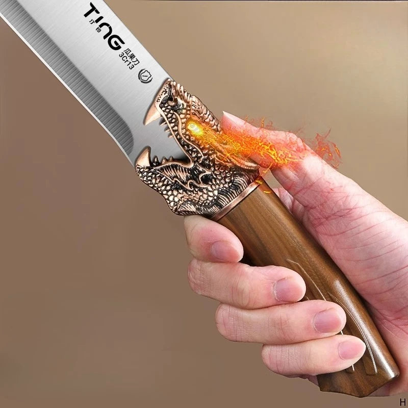 Longquan Ultra-Sharp Stainless Steel Watermelon Fruit Knife Fruit Kitchen Knife Axl