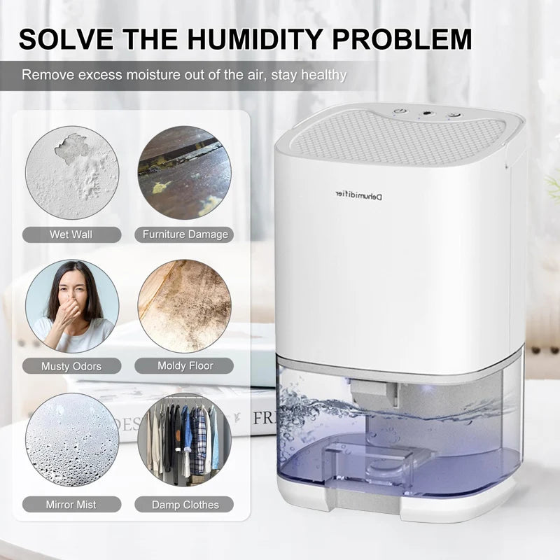 BALASHOV 1000ml Compact Silent Dehumidifier – Office & Kitchen Compact Dehumidifier Axl