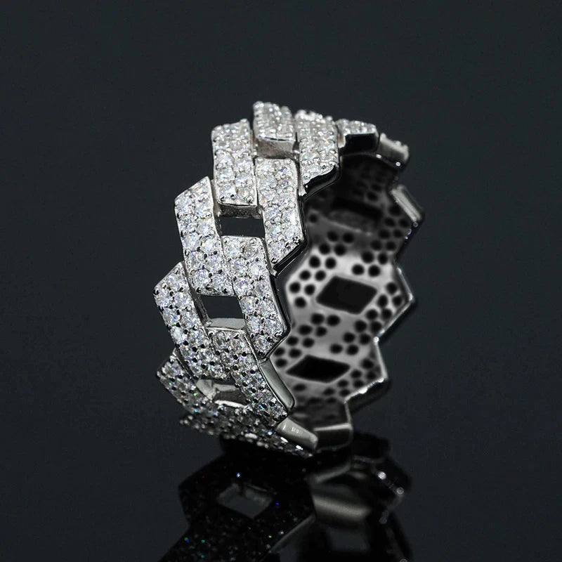 Huitan Silver Chain Ring – Micro Pavé Cubic Zirconia Women Fashion Ring Axl T0761 9