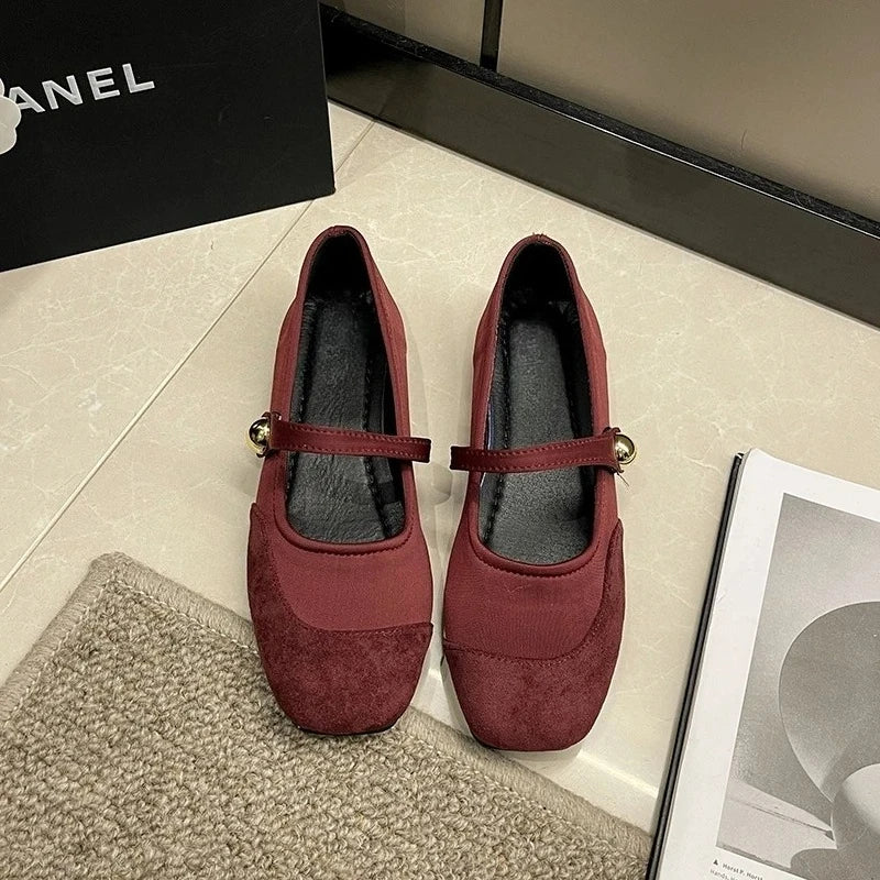Women's Mary Jane Flats – Retro Buckle Strap Ballet Loafers Women's Flat Shoes Axl