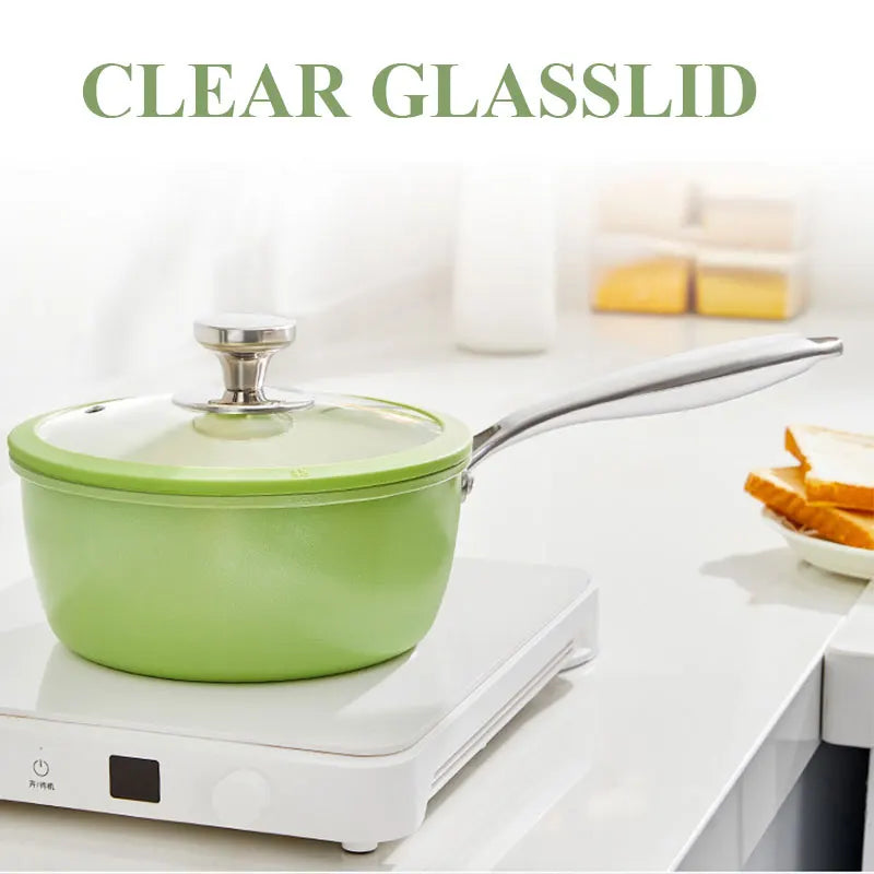 PGY Ceramic Nonstick Saucepan with Lid | 16/18/20cm All Cooktops Ceramic Nonstick Saucepan Axl