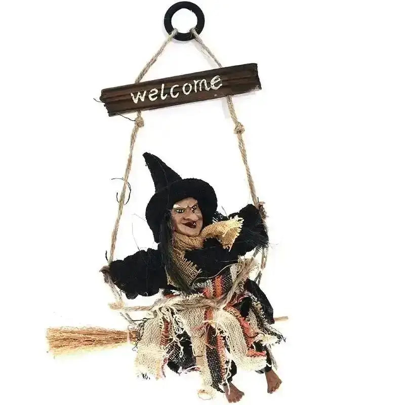Halloween Hanging Witch Doll Ornament | Scary Party Decor Halloween Hanging Decor Axl Black
