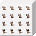 128 Pcs Raccoon Waterproof Cartoon Stickers – Round Dot Decals Cartoon Sticker Set Axl AECH04-17923