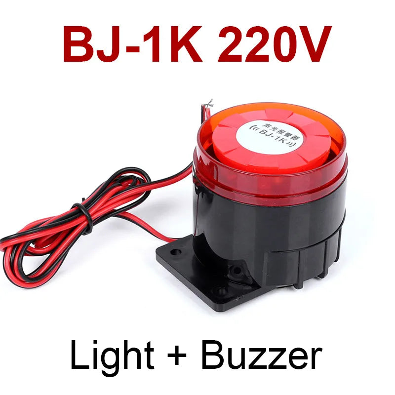 CNMAWAY BJ-1K 12/24/220V High Decibel Sound & Light Alarm Buzzer Security Alarm Buzzer Axl Lamp and Buzzer 220V