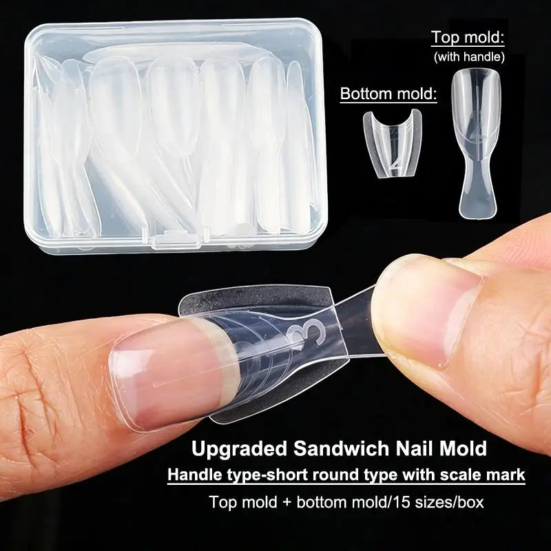 60-Pc Coffin Dual Nail Extension Forms – Acrylic Mold Kit Nail Extension Forms Axl