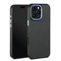 Carbon Fiber Armor iPhone Case – Metal Frame, Wireless Charging Phone Armor Case Axl Blue iPhone16 Plus