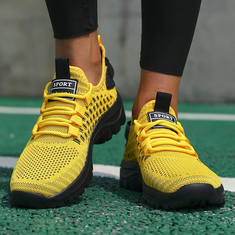 Women's Cushioned Knit Mesh Running Sneakers | AZGB Women's Running Shoes Axl