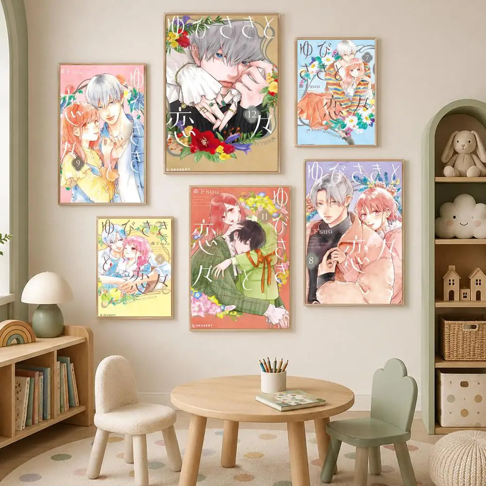 Yubisaki to Renren Anime Poster – Self-Stick HD Waterproof Wall Art Anime Wall Poster Axl