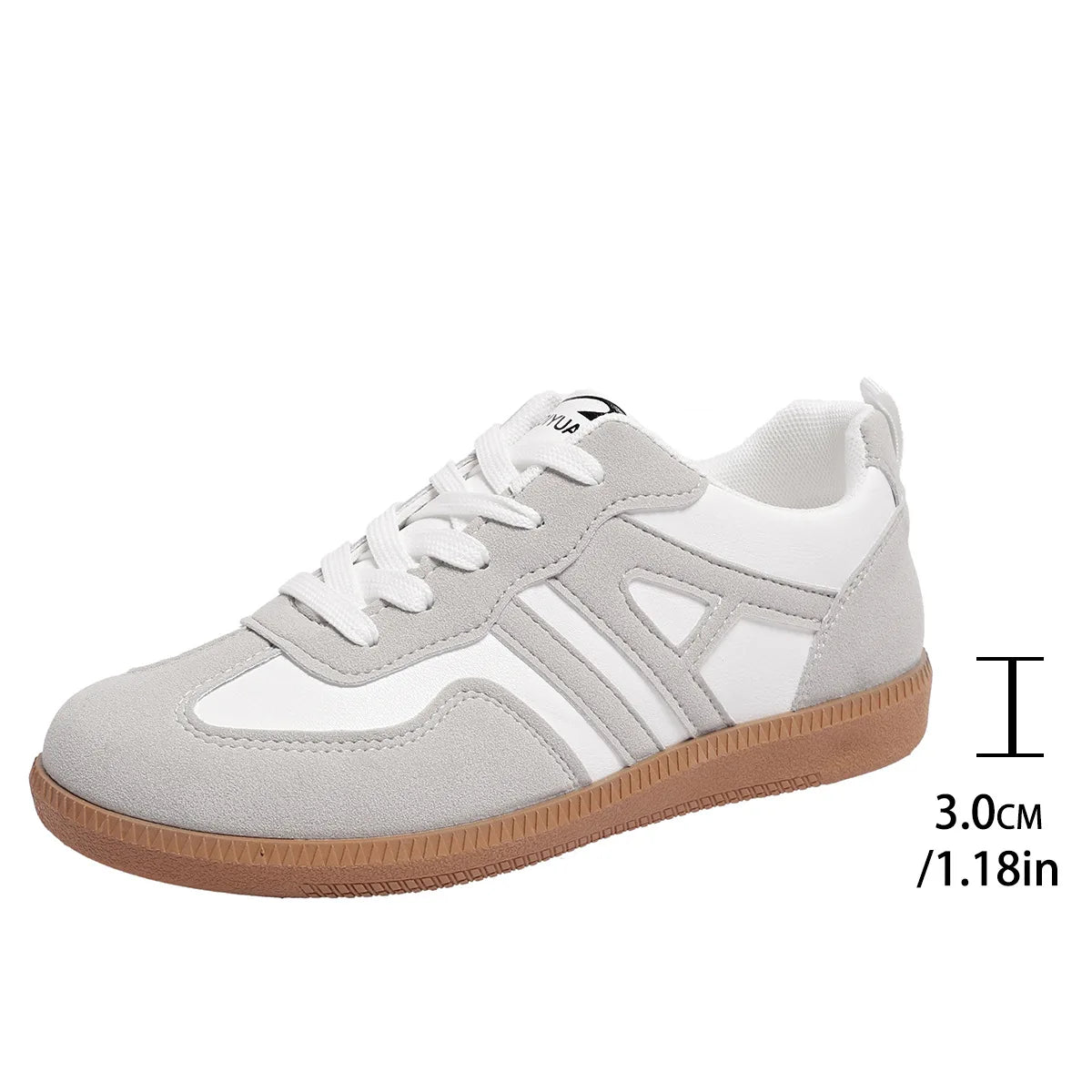 Women's Platform Vulcanize Sneakers – Lace-Up Casual Flat Shoes Women's Casual Sneakers Axl grey 43