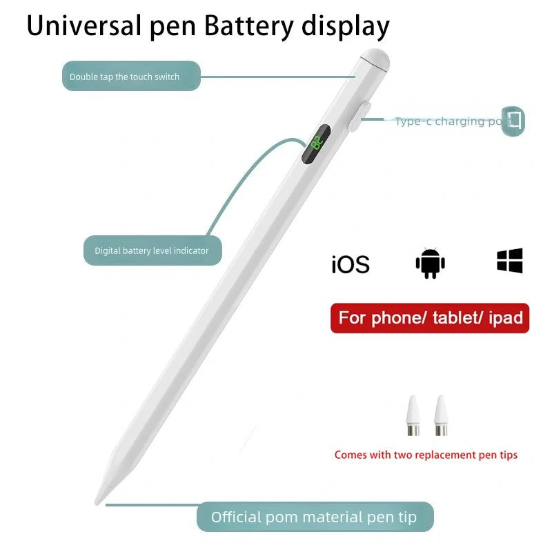Universal Active Stylus Pen with Battery Display – iOS & Android Active Stylus Pen Axl