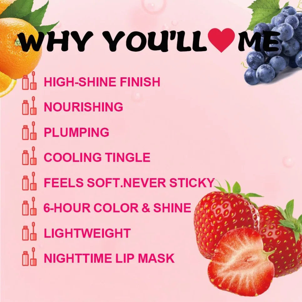 Fruit Flavor Hydrating Lip Oil | Vegan Private Label Wholesale Lip Oil Gloss Axl