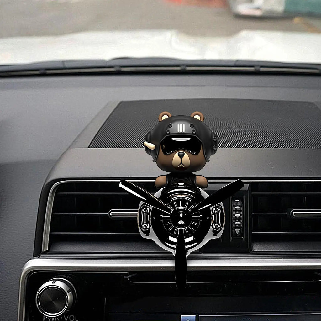 Rotating Pilot Bear Car Air Freshener Vent Clip Diffuser Car Air Freshener Axl