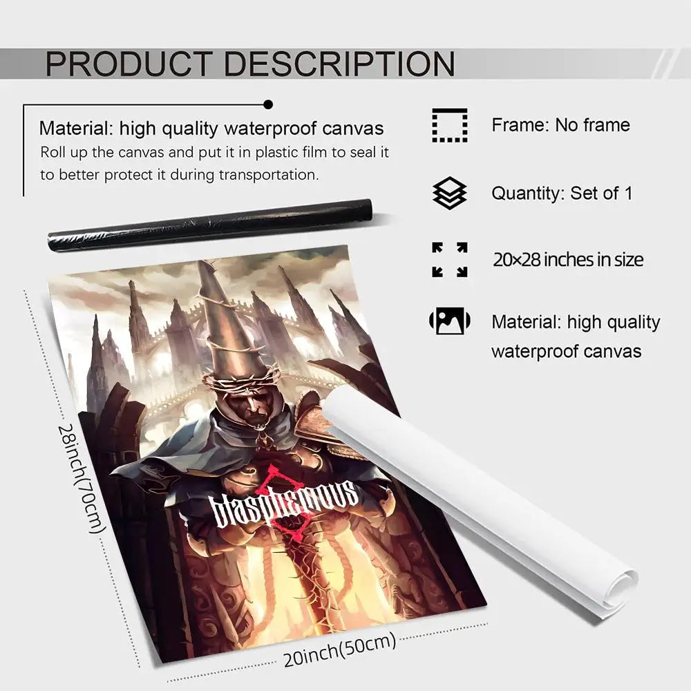 Blasphemous Game Canvas Wall Art – Unframed Poster Home Decor Canvas Wall Art Axl