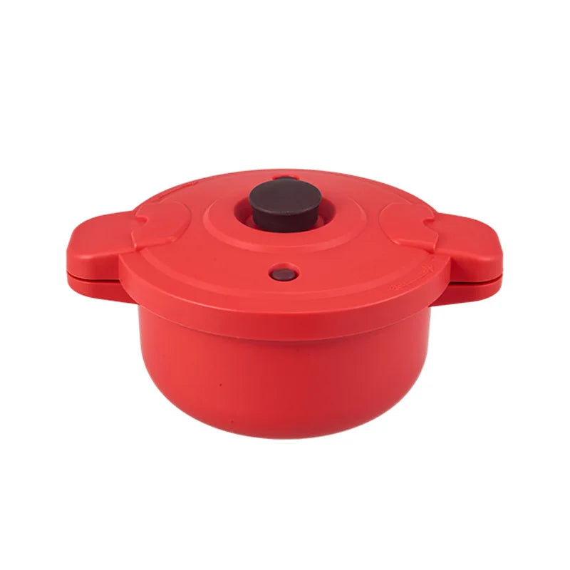 Microwave Pressure Cooker 2.3L Rice Steamer Pot – Safe Handles Microwave Steamer Pot Axl Red-2.3L