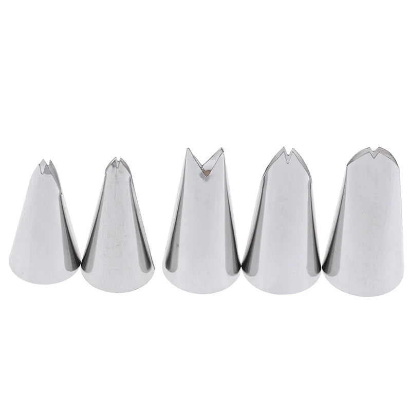 5-Piece Stainless Steel Leaf Icing Piping Tips | Cake Decorating Cake Decorating Tips Axl Set