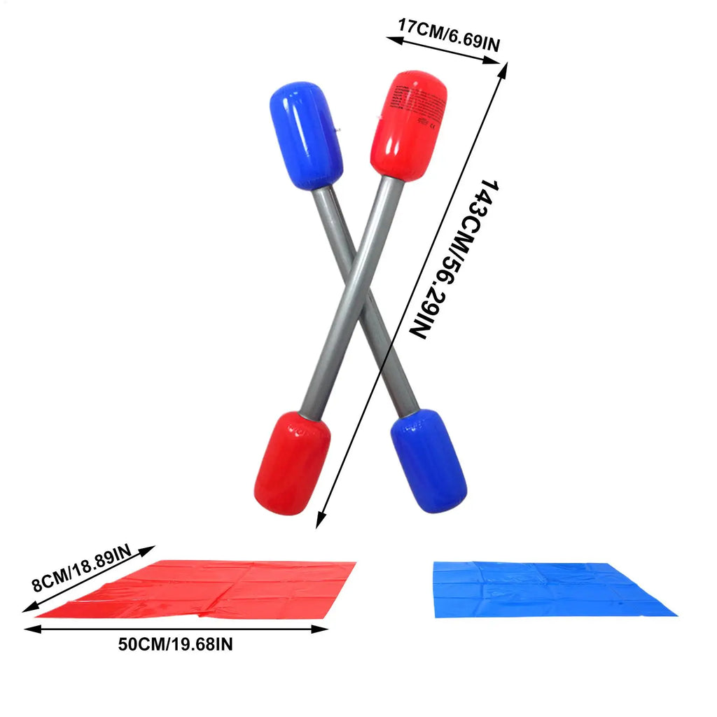 Inflatable Gladiator Battle Batons Set – 2 Sticks & Mats Inflatable Party Game Axl