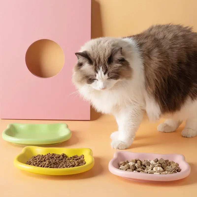 Cat Head Shaped Pet Bowl – BPA-Free Whisker-Friendly Feeder Cat Feeding Bowl Axl