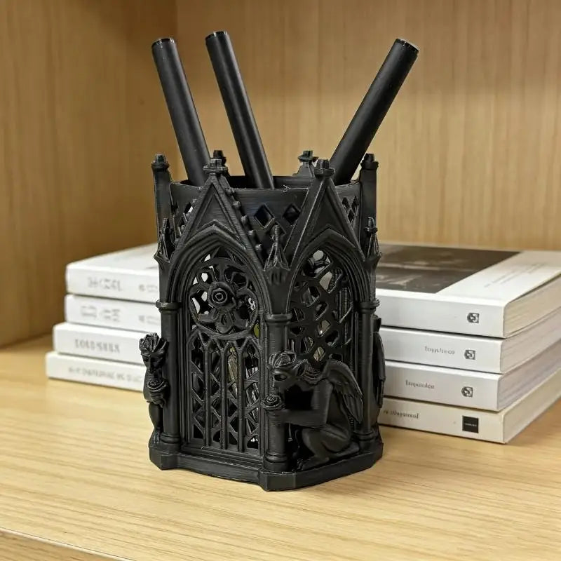 Black Gothic Pen Holder – Cool Desk Organizer & Home Décor Gothic Pen Holder Axl