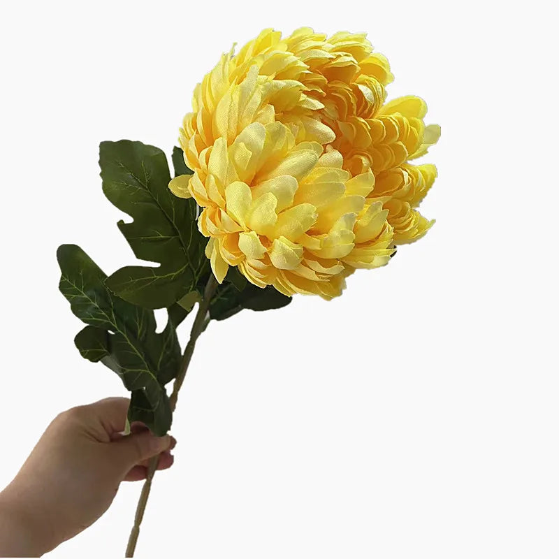 Silk Pineapple Chrysanthemum Long Stem Artificial Flower Artificial Flower Axl YELLOW