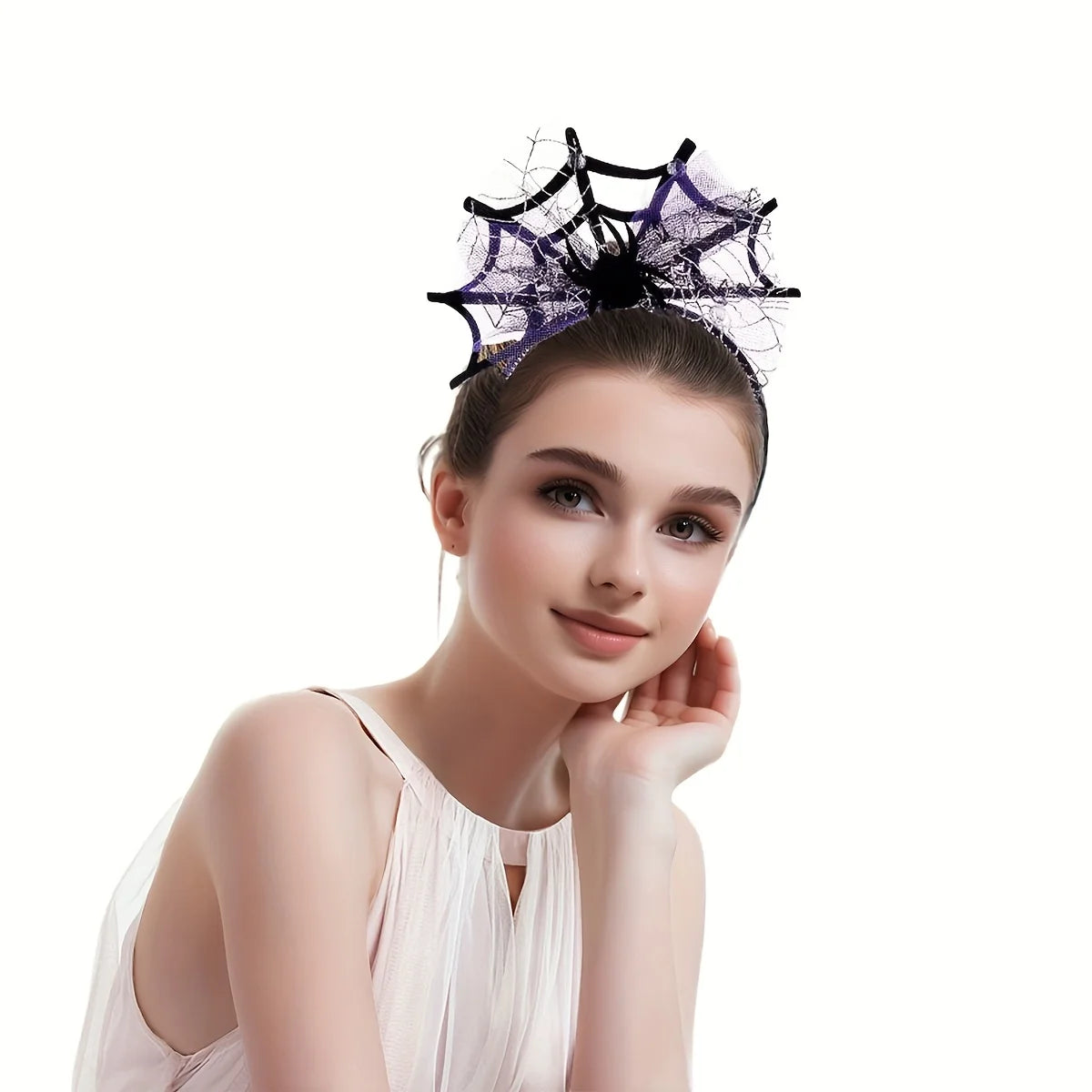 Halloween Spider Web Hair Bands – Lace Headband Set 2 Pcs Halloween Headband Set Axl