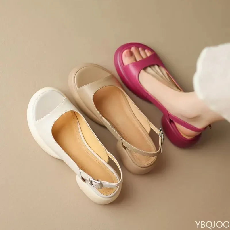 Women's Thick Sole Roman Sandals – Height Increasing Peep Toe Women's Sandals Axl